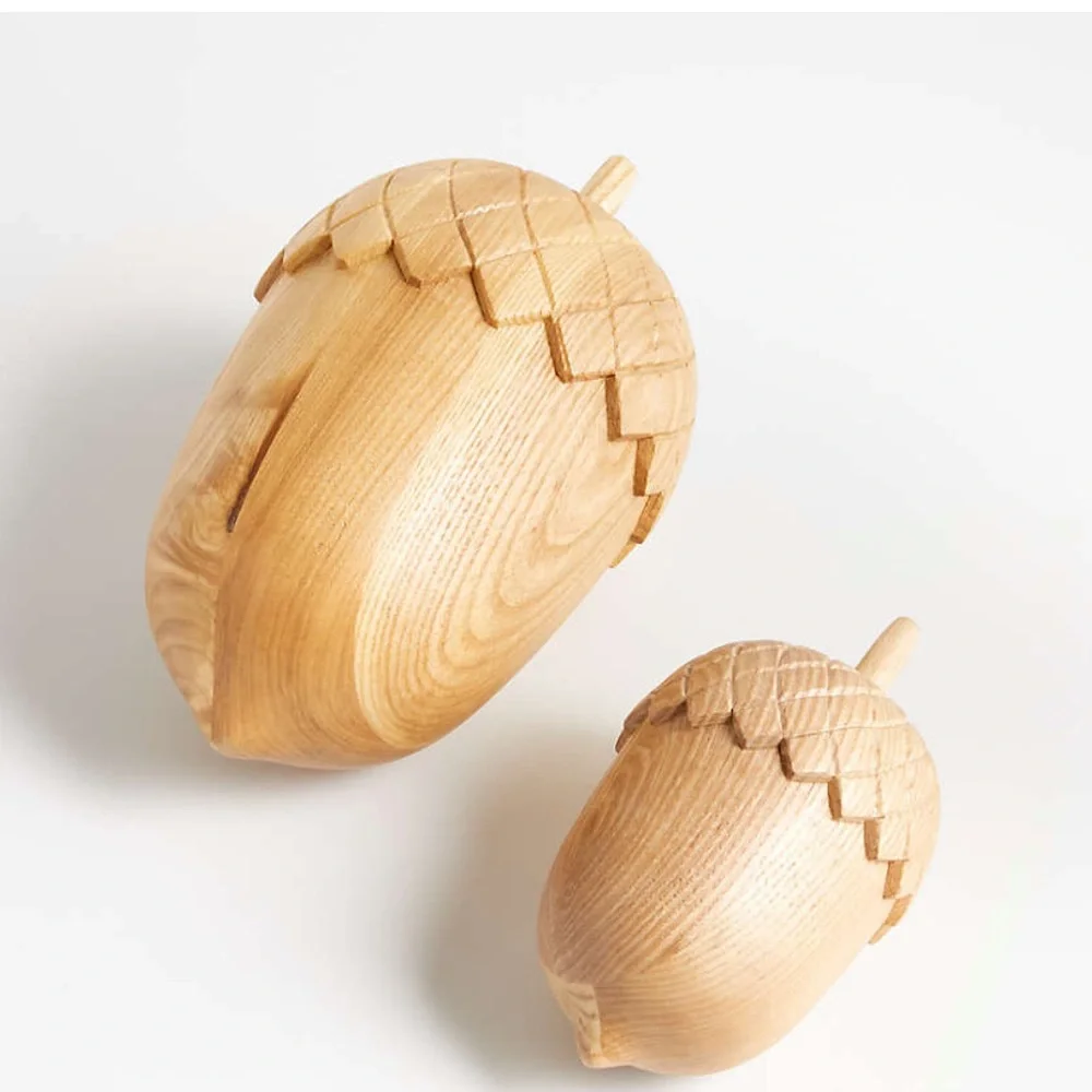 Crate&Barrel Large Wood Acorn Sculpture